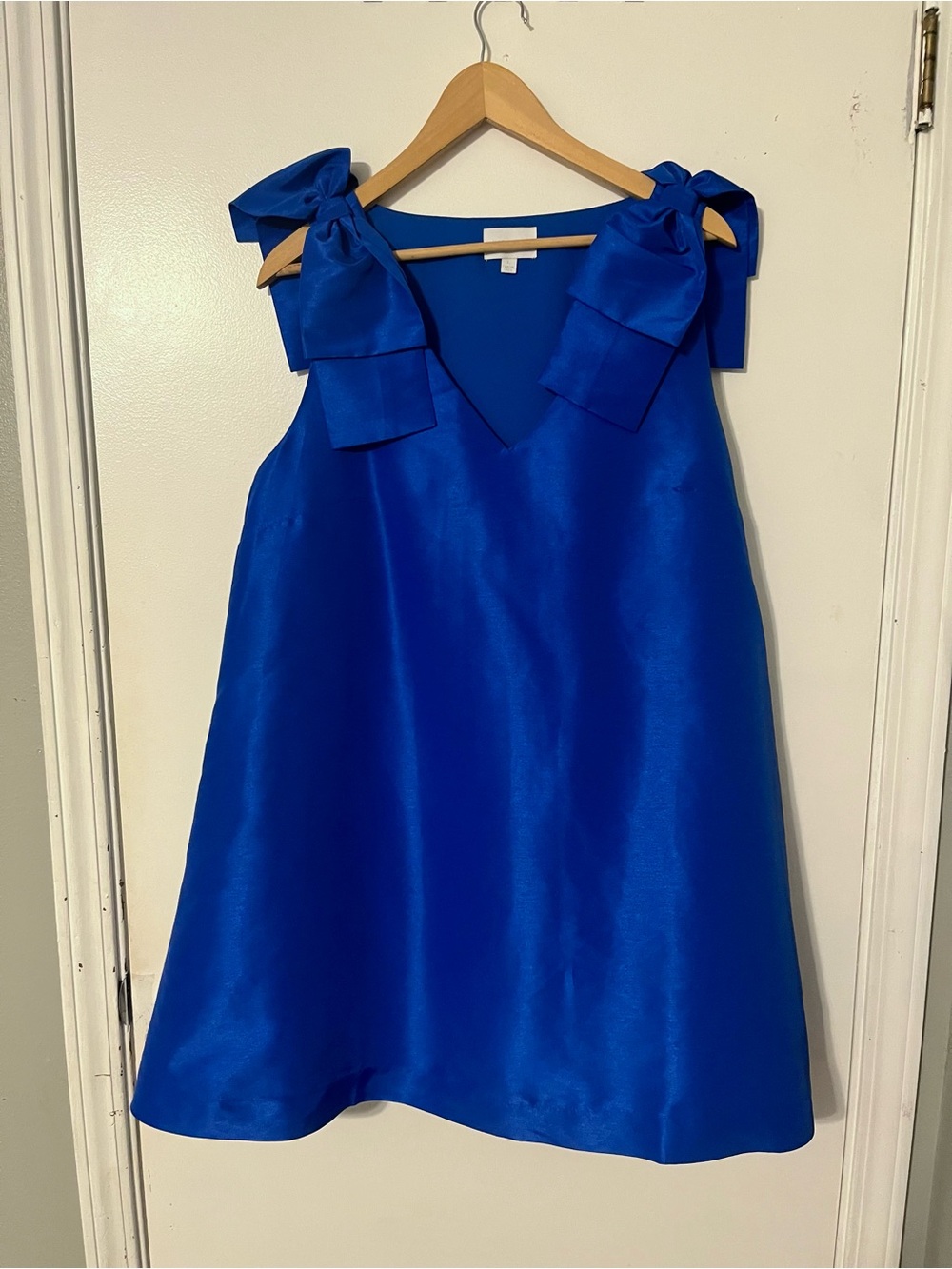 Sugarlips Cobalt Blue Bow-Shoulder Mini Dress